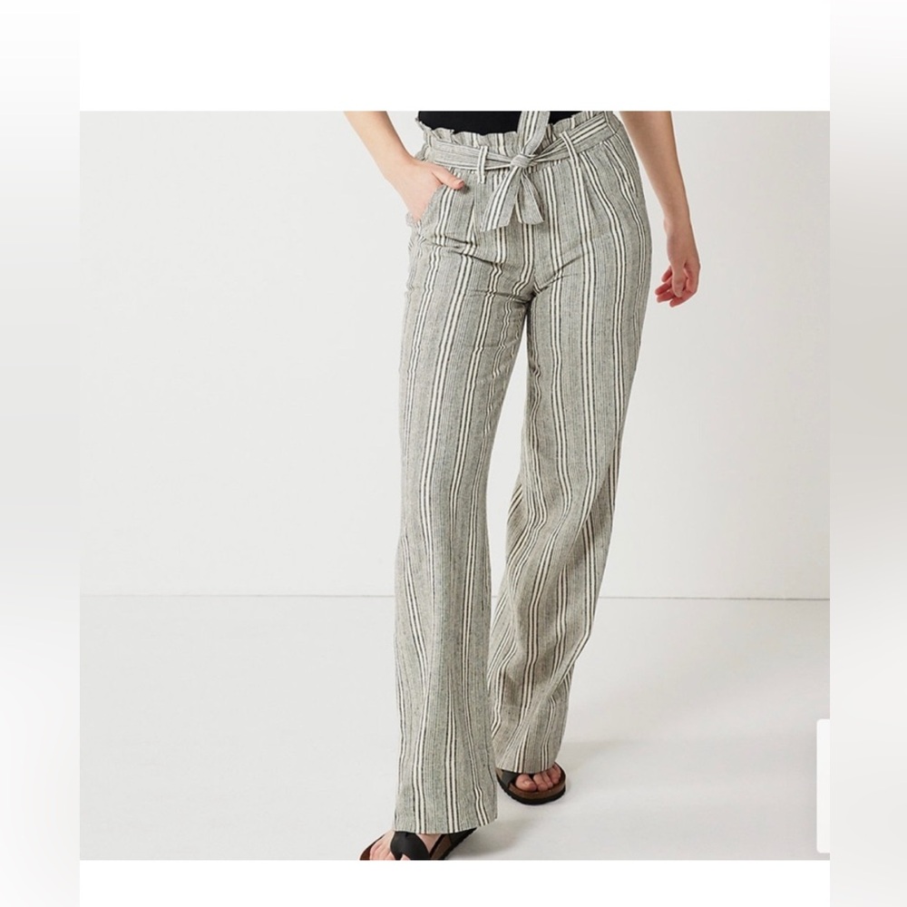SO Kohls wide leg linen pants NWT